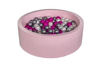 Balle, jouet sensoriel Velinda Piscine à balles aire de jeu + 300 balles rose perle, rose, argent