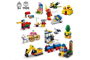 Autres jeux de construction Lego Lego 11021 classic 90 ans de jeu, boîte de briques avec 15 mini jouets avec château fort et train des 5 ans