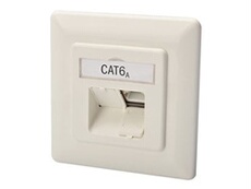 DN-9007-1 - Prise à montage encastré - CAT 6a - RJ-45 X 2 - RAL 9010