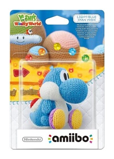 Figurine Amiibo Yoshi de laine bleu ciel