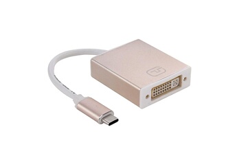 Wewoo Câble et Connectique or pour macbook 12 pouces, chromebook pixel 2015, tablette tactile nokia n1, longueur: environ 10cm adaptateur usb-c / type-c 3.1 vers dvi 24 +