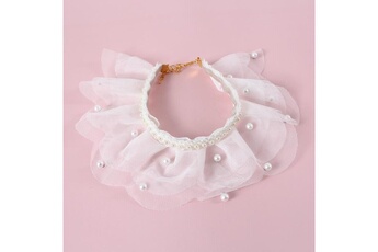 Bavoir Wewoo 3 pcs pet lace handmade collar cat dog rabbit shooting props, taille: m 25-30cm, style: pearl petals