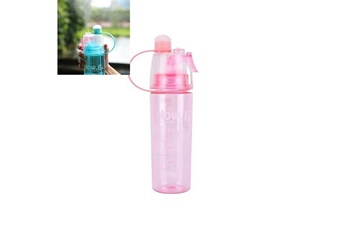 Gourde et poche à eau Wewoo Bouteille d'eau de pulvérisation créative bouteille de sport portable avec couvercle gobelet en plastique d'hydratation d'été, taille: 400 ml (rose)
