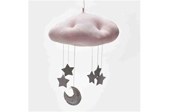 Linge de lit bébé Wewoo Baby nursery plafond mobile party décoration nuages lune étoiles suspensions décorations chambre d'enfants pour literie de bébé rose argent