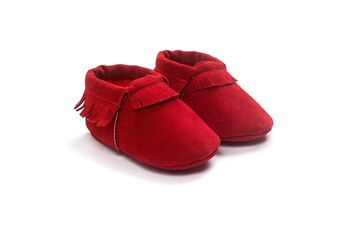 Autres cadeaux naissance Wewoo Nouveau-né bébé mocassins en daim pu chaussures souples à semelle souple fringe first walker 13.5 rouge