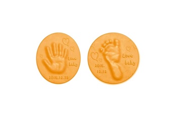 Empreinte bébé Wewoo Tampon pour les mains et pieds bébé air dry soft clay3 pcs orange