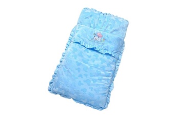 Linge de lit bébé Wewoo Modèles d'automne et d'hiver épaississent sac de couchage pour bébé cartoon broderie accessoires poussette bleu