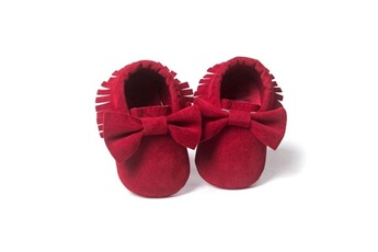 Autres cadeaux naissance Wewoo Chaussures bébé filles premiers marcheurs nouveau-nés bébés mocassins semelle souple antidérapantes 13cm rouge
