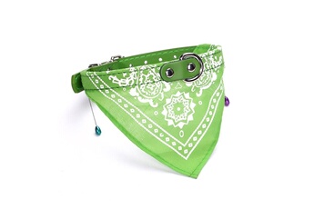 Bavoirs Wewoo Bandana réglable pour chien en cuir imprimé foulard doux collier animal de compagnie chiottaille xl vert