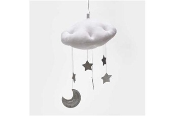 Linge de lit bébé Wewoo Baby nursery plafond mobile party décoration clouds moon stars suspensions décorations chambre d'enfants pour literie de bébé blanc argent