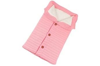 Drap bébé Wewoo Sac de couchage pour bébé nouveau-né chaud et doux en tricot de coton rose