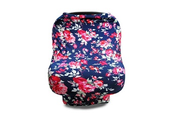 Accessoires poussettes Wewoo Housse de siège de bébé multifonctionnelle élargie pour poussette pare-brise serviette d'allaitement (fleurs violettes)