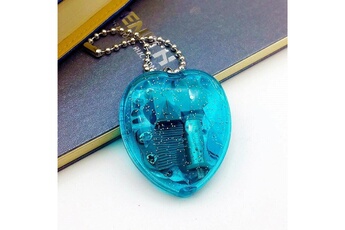 Boite à musique Wewoo Ykl-23 mini chaîne en forme de coeur acrylique avec porte-clés bleu