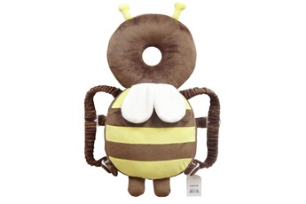 Porte-Bébés Wewoo Porte bébé couvre-chef antichoc grand modèle en peluche abeille marron pour enfants waliking