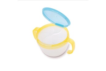 Bol bébé Wewoo Collations pour bébé bol enfants plats le stockage des aliments anti-renversement 360 tourner plaque solide vaisselle jaune