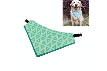 Bavoirs Wewoo Echarpe pour animaux de compagnie triangle déométrique vert de style pastoral serviette de salive imperméable épaissie à trois couches, taille: xxl