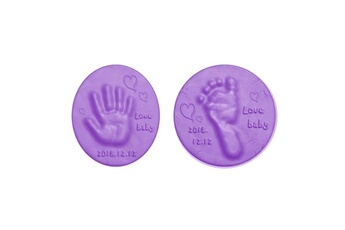 Empreinte bébé Wewoo Tampon pour les mains et pieds bébé air dry soft clay3 pcs violet