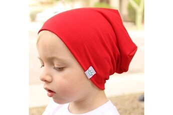Autres cadeaux naissance Wewoo 2 pcs mignon solide coton tricoté chapeau bonnets automne hiver chaud bouchons colorés casquettes pour nouveau-né bébés enfants rouge