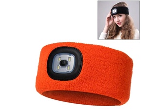 Casquette et chapeau sportswear Wewoo Bonnet tricoté bandeau led phares de pêche chasse nuit (orange)