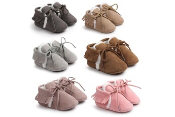 Autres cadeaux naissance Wewoo Chaussures mocassins pour bébés à semelle souple à et à antidérapante berceaux en cuir suédé puchaussures de marchetaille 13cm violet clair