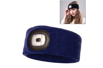 Casquette et chapeau sportswear Wewoo Bonnet tricoté bandeau led phares de pêche chasse nuit (bleu)