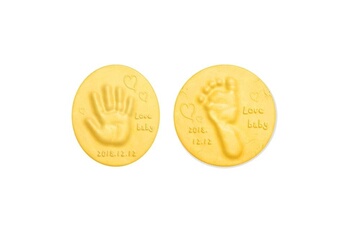 Empreinte bébé Wewoo Tampon pour les mains et pieds bébé air dry soft clay3 pcs jaune