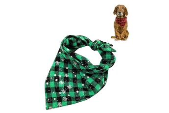 Bavoirs Wewoo 2 pcs pet triangle towel christmas snowflake dog salive towelsize s green
