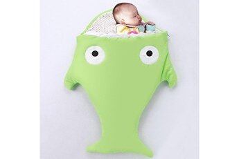 Drap bébé Wewoo Pour bébé 0-6 mois, taille: vert 85yard sac de vêtements de couchage de style requin mignon