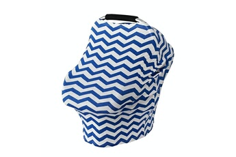 Accessoires poussettes Wewoo Housse de coussin de siège de sécurité pour serviette d'allaitement en coton multifonctionnelle (rayures ondulées bleues et blanches)