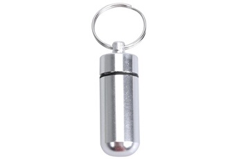 Gourde et poche à eau Wewoo 10 pcs portable scellé bouteille de pilule de premiers secours en alliage d'aluminium étanche avec porte-clés argent