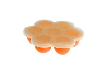 Autre accessoire repas bébé Wewoo 2 pcs 7 grille contenant d'aliments pour bébé infantile de fruit de lait du sein boîte de stockage bac de congélateur à légumes orange