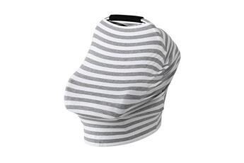 Accessoires poussettes Wewoo Housse multifonctionnelle de coussin de siège de sécurité de serviette d'allaitement en coton (rayures épaisses blanches grises)