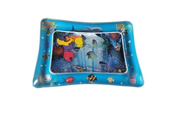 Autres jeux d'éveil Wewoo 3 pcs bébé gonflable aquarium eau jouant coussin prosternent pad jouet tapis bleu 60 * 50cm