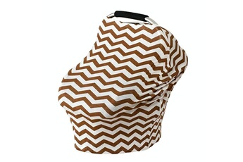 Accessoires poussettes Wewoo Housse de coussin de siège de sécurité pour serviette d'allaitement en coton multifonctionnelle (rayures ondulées brunes et blanches)