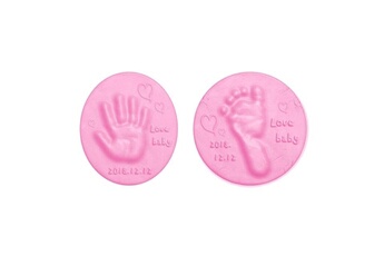 Empreinte bébé Wewoo Tampon pour les mains et pieds bébé air dry soft clay3 pcs rose