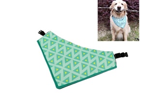 Bavoirs Wewoo Echarpe pour animaux de compagnie triangle déométrique vert de style pastoral serviette de salive imperméable épaissie à trois couches, taille: xl