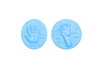 Empreinte bébé Wewoo Tampon pour les mains et pieds bébé air dry soft clay3 pcs bleu