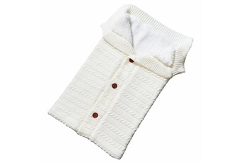 Drap bébé Wewoo Sac de couchage pour bébé nouveau-né chaud et doux en tricot de coton blanc