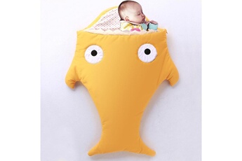 Drap bébé Wewoo Pour bébé de style requin jaune mignon sac de vêtements de couchage 1-1,5 ans bébé, taille: 105yard