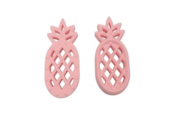 Anneaux de dentition Wewoo 5 pcs ananas silicone anneau de dentition bébés pendentif de allaitement en souple jouets sûrs pour apaiser bébé de rose