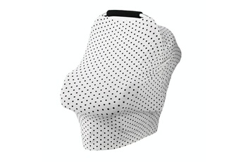 Accessoires poussettes Wewoo Housse multifonctionnelle de coussin de siège de sécurité de serviette d'allaitement en coton (points noirs sur blanc)