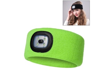 Casquette et chapeau sportswear Wewoo Bonnet tricoté bandeau led phares de pêche chasse nuit (vert fluorescent)