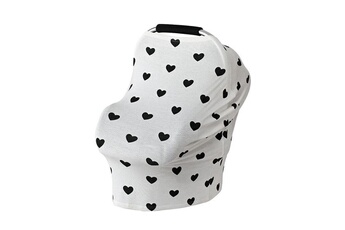 Accessoires poussettes Wewoo Housse multifonctionnelle de coussin de siège de sécurité de serviette d'allaitement en coton (amour sur blanc)