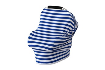 Accessoires poussettes Wewoo Housse multifonctionnelle de coussin de siège de sécurité de serviette d'allaitement en coton (rayures bleues et blanches)