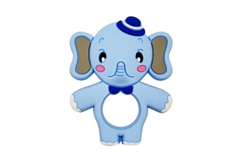 Anneaux de dentition Wewoo 5 pcs food grade silicone jouets diy animal bébé jouet de dentition infant baby toddler bleu éléphant