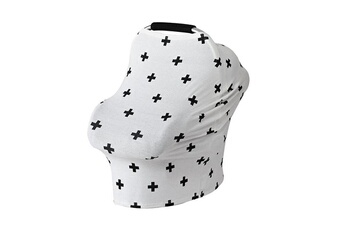 Accessoires poussettes Wewoo Housse multifonctionnelle de coussin de siège de sécurité de serviette d'allaitement en coton (croix sur blanc)