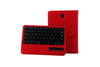 Wewoo Clavier pour tablette qwerty rouge samsung galaxy tab s2 8.0 t710 / t715 2 en 1 détachable bluetooth litchi texture étui cuir avec support