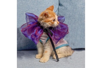 Bavoirs Wewoo 2 pièces écharpe pour animaux de compagnie halloween noël habiller écharpe triangle de rêve, taille: chat s (violet)