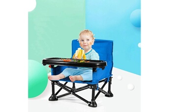 Chaises hautes et réhausseurs bébé Wewoo Table et chaise pour enfants 0-3 ans pliante portative bleue