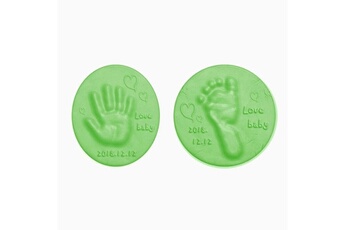 Empreinte bébé Wewoo Tampon encreur pour mains et pieds bébé air dryargile molle3 pcs vert